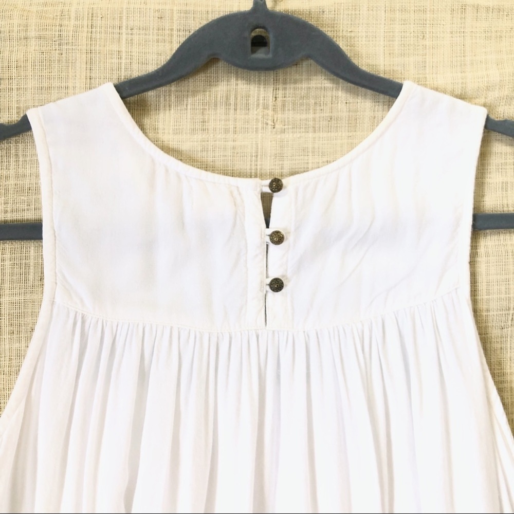 O’Neil Mini Dress Sleeveless Embroidered Top White Blue Size Small - Picture 4 of 7